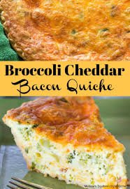 Broccoli Cheddar Bacon Quiche Minus Pie Shell Quiche Recipes Breakfast Brunch Recipes Recipes