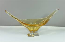 Vintage Chalet Canada Glass Vase Glass Art Amber Color Vase Etsy Glass Vase Glass Chalet Glass