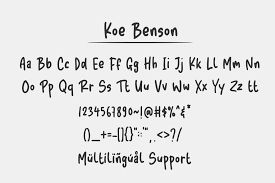 You can redistribute it and/or modify it under the terms of the gnu general. Koe Benson Font Free For Personal