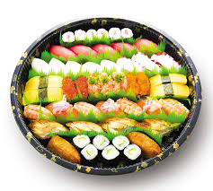 6pcs of sushi put in a container. On The Go Sushi Genki Sushi Dining Out