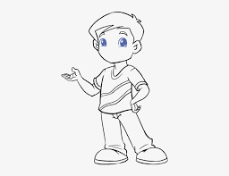 Merry christmas greeting card with cute, funny, cartoon boy, christmas balls, snowflakes on abstract background design. How To Draw A Cartoon Boy Free Transparent Png Download Pngkey
