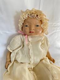 Antique Grace Storey Bye Lo Composition Baby Doll in Christening Outfit