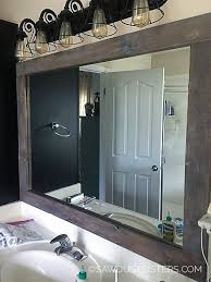Diy Stick On Mirror Frame Bathroom Mirrors Diy Bathroom Mirror Makeover Diy Mirror Frame Bathroom