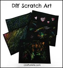 Children can use wax crayons to make a unique work of scratch art. Diy Scratch Art Craftulate
