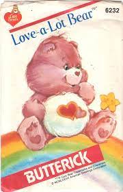 Butterick 6232 Love A Lot Bear Care Bear Pattern 1980s Vintage Etsy Care Bear Animal Sewing Patterns Care Bears