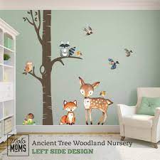 Nursery Wall Trees Decor Woodland Ancient Tree Watercolor Etsy In 2021 Nursery Wall Decor Animal Nursery Nursery Wall Decals