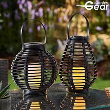 This decorative solar lantern is a nice accent piece for your porch, patio or deck area. Garden Gear Flickering Candle Rattan Solar Lantern Thompson Morgan