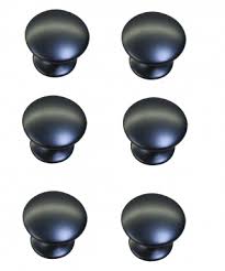 Bouton pour tiroir simple mais élégant en look acier inoxydable avec une forme classique et ronde. Lot De 6 Boutons De Porte Et Tiroir De Meuble En Zamak Noir Satin O30 Mm Rond Bouton Et Poignee De Meuble