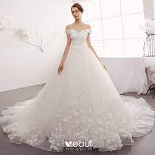 Rüsche träger kapelle schleppe taft brautkleider 2013 ärmellos breiter träger tüll sittsames romantisches brautkleid … Schone Ivory Creme Brautkleider Hochzeitskleider Gekreuzte Trager A Linie Off Shoulder Perle Spitze Blumen Applikationen Pailletten