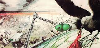 reticulatedcurvirectilinear tracery bonanza on Twitter out of the hood  hung red shreds at which the hungry birds now pecked and tore Painting by  Geoff Taylor for Jeff Waynes Musical Version of The