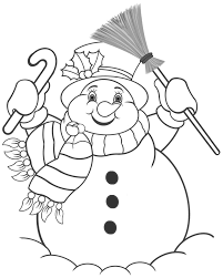 Illustration eines süßen, schwarzen und weißen weihnachtsschneemanns. Bilder Schneemann Gedichte