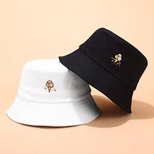 Avocado And Ice Cream Bucket Hat In 2021 Black Bucket Hat Aesthetic Bucket Hat Black Bucket Hat
