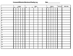 Weekly Homework Behavior Attendance Chart By Tales Of A