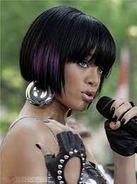 New Rihanna Cute Bob Hairstyle Short Straight 100 Remy Humanhair Wig About 8 Inches Rihanna Short Hair Short Haircuts With Bangs Bob Hairstyles With Bangs