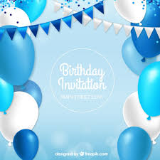 Download Free Birthday Invitation With Blue Balloons Svg Dxf Eps Png Cutting Files Etsy