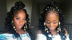 Image Result For Cornrows Style For Big Forehead Natural Hair Styles Braids With Beads Braided Hairstyles
