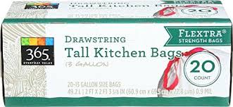 365 Everyday Value Tall Drawstring Kitchen Bags 13 Gallon
