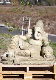 Classic lord ganesh remover of obstacles. Sold Stone Garden Reclining Ganesha Statue 40 96ls253 Hindu Gods Buddha Statues