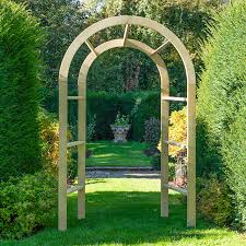 A simple wooden arch in a garden makes an ideal feature to divide it into separate areas or just for training decorative climbing plants. Forest Infinity Wooden Garden Arch 5 X2 Garden Sheds Direct