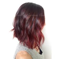 Black And Red Balayage Short Hair Marissa Neel On Instagram Deep Violet Brown Melting To A Brighter Red Hairbymarissamae Red Balayage Hair Red Hair Color Ombre Hair Color