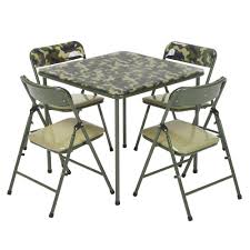 Shop from the world's largest selection and best deals for kids folding table in children's tables & chairs. Cosco Kids 5 Piece Camo Vinyl Set With Green Frame 37457cam1e The Home Depot