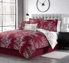 Burgundy is a bold elegant bedding color. Burgundy Red White Nature Trees Branches 6 Pc Comforter Set Queen King Bedding Ebay