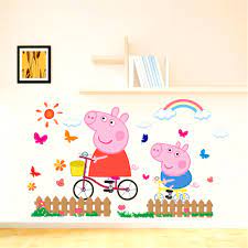 Idea nuova peppa pig pop up hamper with durable carry handles, 21 h x 13.5 w x 13.5 l. Peppa Pig Wall Stickers Novocom Top
