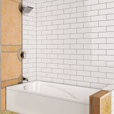 This trim is used for cut edges of ceramic or porcelain tile for sides of shower walls modern trim for shower tile finec by schluter tools we use: Shower With Bathtub Schluter Com