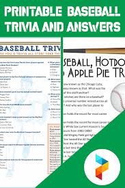 1986 = one strike to go to win the series, on simple ground ball to throw to first, buckner f's it up. 6 Best Printable Baseball Trivia And Answers Printablee Com