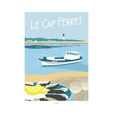 Affiche 50x70 Eric Garence Lege Cap Ferret Cote Atlantique Gironde Cap Ferret Affiche Arcachon