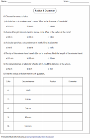 Circumference And Area Of Circle Worksheets Simple Word Problems Circle Math 7th Grade Math Worksheets