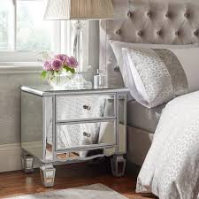 The frame of the cabinet is finished in grey weathered wood while the body comes in all chrome finish. Mirage Mirrored Bedroom Furniture The Furniture Co