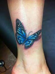Blue Butterfly Tattoo 3d Butterfly Tattoo Ankle Tattoo Designs