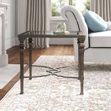Cracked ice coffee table is a square, metal and glass cocktail, coffee table with a clear tempered glass top. Bronze Glass End Side Tables You Ll Love In 2021 Wayfair