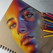 He gave a colorful account of his travels. Colorful And Luminous Portrait Drawings Colorful Portrait Drawing Prismacolor Art Colorful Portrait