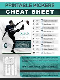 We generate our fantasy football projections based on information like nagging injuries, depth chart changes, free agent & rookie additions to the team. A Printable Single Page Kickers Cheat Sheet For Your Fantasy Football Draft Fantasy Football Draft Party Fantasy Football Draft Sheet Fantasy Football Advice