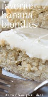 My Favorite Banana Blondies These Easy Blondies Are Rich Dense And Fudgy With A To Die For Carame Banana Dessert Recipes Banana Dessert Ripe Banana Recipe