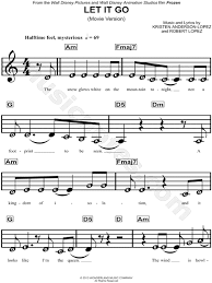 & #?# & #?# & #?# œœœœ j œœ j ˙œœœœ˙œœœœ. Let It Go Movie Version From Frozen Sheet Music For Beginners In A Minor Transposable Download Print Sku Mn0128074