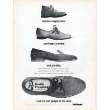 Offer valid at hushpuppies.com for 30% off your full price purchase of select styles of women's flats through 11:59pm edt on 6/1/2021. 1966 Hush Puppies Vintage Ad Comfort Begins Here