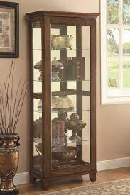 Discount prices displayed include shipping. Coaster Curio Cabinets 5 Shelf Curio Cabinet With Warm Brown Finish Mirrored Back Prime Brothers Furniture Curio Cabinets