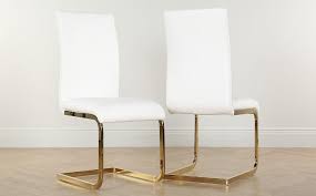 Perth Leather Dining Chair White Gold Leg Only 79 99 Furniture Choice Dining Chairs White Leather Dining Chairs White Leather Chair