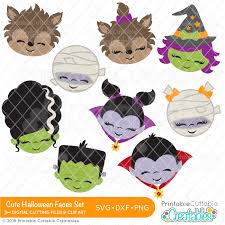 Download Cute Halloween Faces Svg Files Collection For Cricut Silhouette Cameo SVG Cut Files