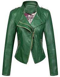 Chouyatou Women S Candy Color Asymmetric Zip Slim Faux Leather Cropped Moto Jacket At Amazon Leather Jackets Women Plus Size Leather Jacket Moto Style Outfits