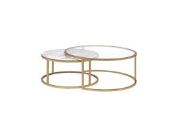 Why we love nesting coffee tables. Stone Penguin Home Top Nesting Coffee Tables Painted Iron Steel Frame Gold And Marble Set Of 2 Tables Coffee Tables Clinicadelpieaitanalopez Com