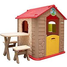 Littletom Kinderspielhaus Inkl Tisch Und 2 Banken Kunststoff Spielhaus Kinder Gartenhaus Fur Drinnen Draussen Beige Bra Karton Kinderhaus Kinderhaus Kartonhaus