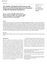 Learn everything an expat should know about managing finances in germany, including bank accounts, paying taxes, getting insurance and investing. Pdf The Utility Of Cognitive Screeners In The Detection Of Dementia Spectrum Disorders In Spanish Speaking Populations