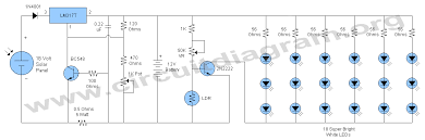 Guido which includes additional features such over charge and low charge cut off for the battery and with a schmidt trigger. Motion Sensor Solar Led Light Circuit Diagram Novocom Top