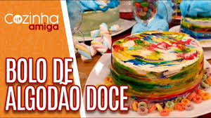 Um pedaço de algodão doce. Bolo De Algodao Doce Colorido Ale Peruzzo Cozinha Amiga 13 08 20