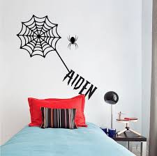Spider Web Bedroom Hero Font Decal Spider Decal Mural Superhero Wall Designs Spider Monogram Bedroo Monogram Bedroom Wall Decals For Bedroom Bedroom Wall