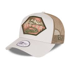 New Era Outdoors Patch Beige A Frame Trucker Cap New Era Cap
